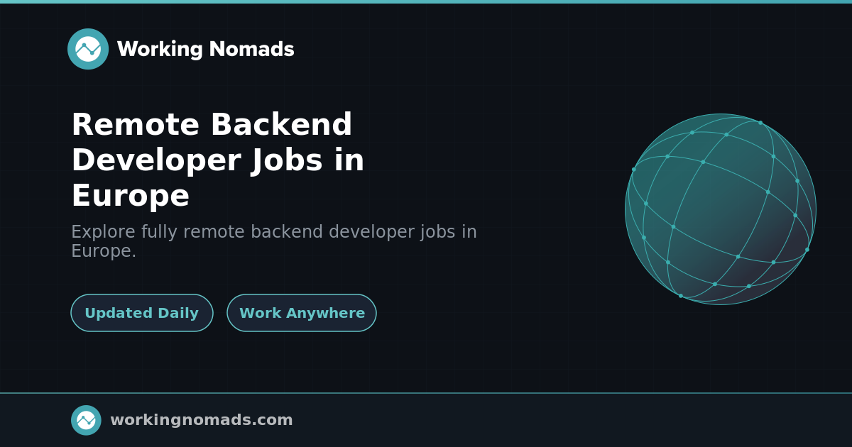 Remote Backend Developer Jobs in Europe | Working Nomads