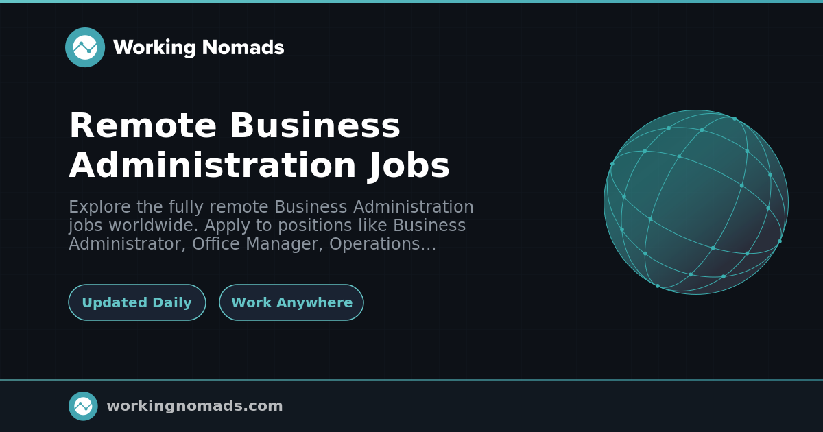 Remote Business Administration Jobs | Working Nomads