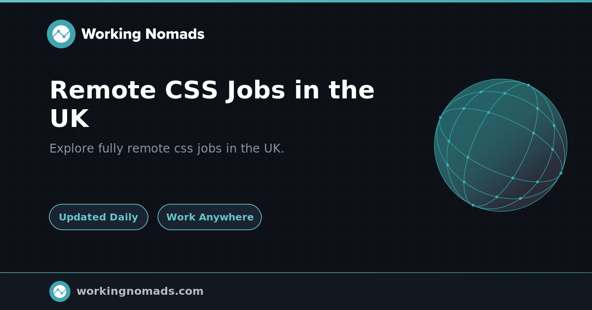 Remote CSS Jobs in the UK | Working Nomads
