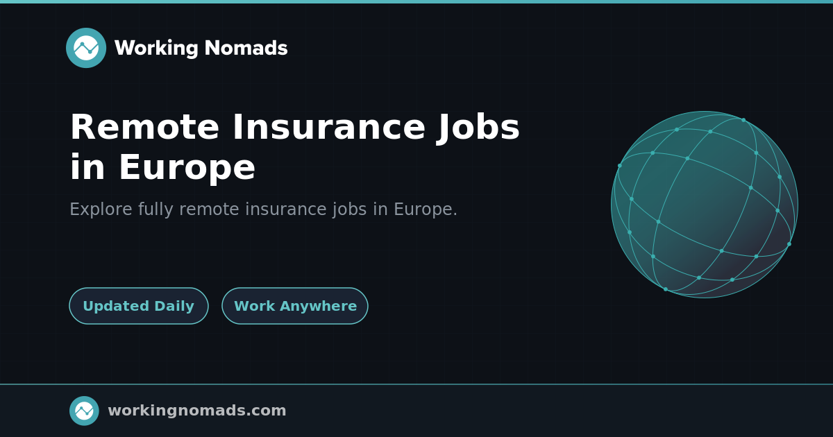 Remote Insurance Jobs in Europe | Working Nomads