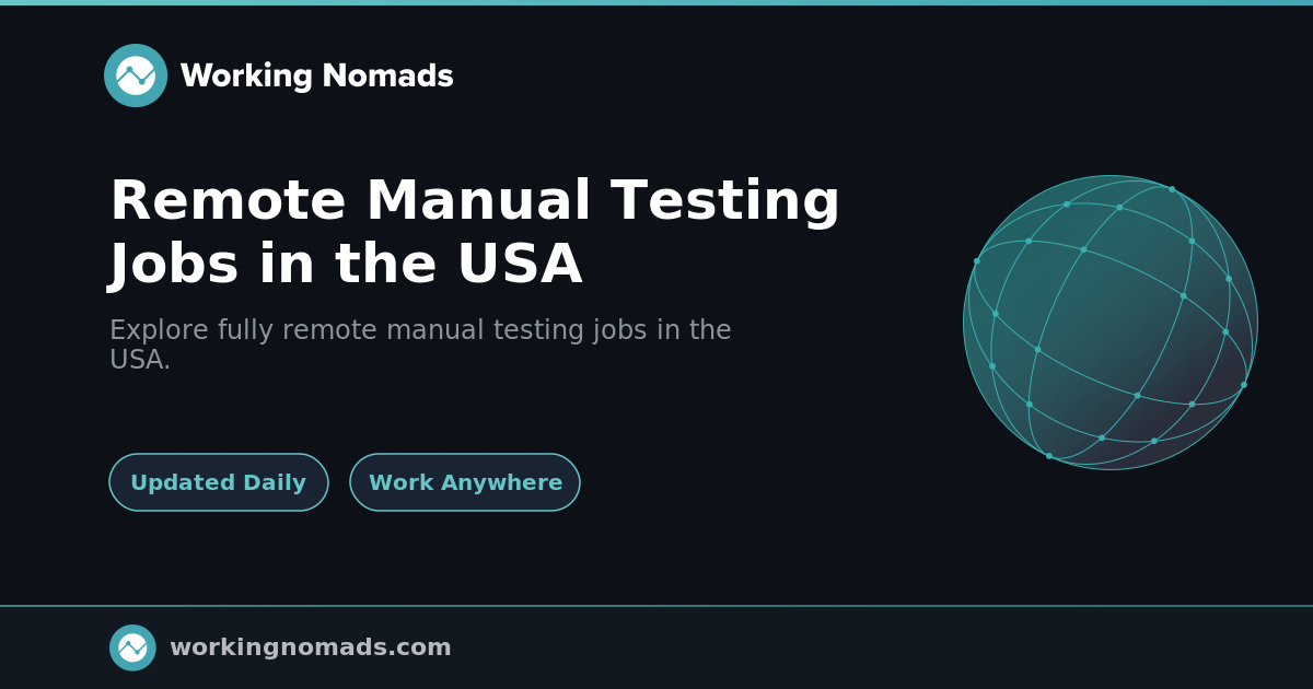 Remote Manual Testing Jobs in the USA | Working Nomads
