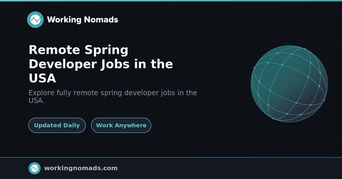 Remote Spring Developer Jobs in the USA | Working Nomads