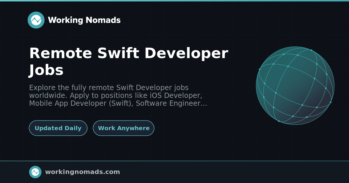 Remote Swift Developer Jobs | Working Nomads